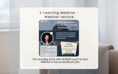 Announcement | The recording of the 24th IACAPAP Lunch & Learn Webinar is now accessible for free Announcement | The recording of the 24th IACAPAP Lunch & Learn Webinar is now accessible for free
